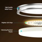 libtit 13-Inch Flush Mount Ceiling Lights, Dimmable 3000K-6500K Adjustable LED Ceiling Light, 24W Round Slim Light Fixture, Brushed Nickel for Kitchen, Bedroom, Bathroom, Hallway-1 Pack