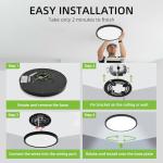 hykolity 2 Pack 12 Inch Selectable CCT LED Round Flat Panel Light, 24W, 3000K/4000K/5000K, Edge-Lit Flush Mount Ceiling Light Fixture for Kitchen, Bedroom and Closet Room, Black