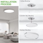 2Pack 12Inch LED Flush Mount Ceiling Light Fixture,24W 2400LM,Dimmable CCT 3000K/4000K/5000K,Round Flat Panel Light for Bedroom,0.7Inch Thin Modern Low Profile Hardwire Lights for Hallway,Porch