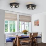 piano7797 13 inch Black Flush Mount Ceiling Light Fixtures,3-Light Modern Hallway Light Fixtures Ceiling, Black Lights Fixture Ceiling Mount for Farmhouse,Kitchen, Bedroom (1 Pack)