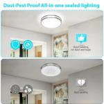 libtit 13-Inch Flush Mount Ceiling Lights, Dimmable 3000K-6500K Adjustable LED Ceiling Light, 24W Round Slim Light Fixture, Brushed Nickel for Kitchen, Bedroom, Bathroom, Hallway-1 Pack