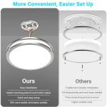 libtit 13-Inch Flush Mount Ceiling Lights, Dimmable 3000K-6500K Adjustable LED Ceiling Light, 24W Round Slim Light Fixture, Brushed Nickel for Kitchen, Bedroom, Bathroom, Hallway-1 Pack