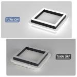 Square Modern Led Ceiling Light Fixture, 24W Black Flush Mount Hallway Ceiling Light Small Close to Ceiling Lamp for Living Room Bedroom Kitchen Balcony Cloakroom (Cool White, 6000K)
