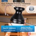 Amico Ceiling Fans with Lights, 42 inch Low Profile Ceiling fan with Light and Remote Control, Flush Mount, Reversible, 3CCT, Dimmable, Noiseless, Black Ceiling Fan for Bedroom, Indoor/Outdoor Use