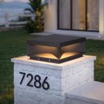 PAKEDANDUN Outdoor Post Lights, 11.81" Square Modern Column Lights with Glass Lampshade, IP54 Waterproof Pillar Light Hard Wired, 3000K Warm LED Lamp Posts Outdoor Lighting for Garden Entrance Patio