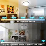 libtit 13-Inch Flush Mount Ceiling Lights, Dimmable 3000K-6500K Adjustable LED Ceiling Light, 24W Round Slim Light Fixture, Brushed Nickel for Kitchen, Bedroom, Bathroom, Hallway-1 Pack