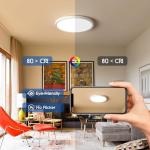 YELIOLED 6 Pack 12 Inch Slim Dimmable LED Flush Mount Ceiling Light Fixtures, 24W 2640LM 3000K/4000K/5000K, House Upgrade Led Lights for Bedroom Hallway Laundry Room Rental Units, 240W Equiv., Black