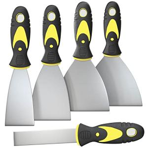 Rerdeim 5Pcs Putty Knife, Set, 1" 2" 3" 4" 5" Scraper, Spackle Knife, Paint Scraper, Scraper Tool, No Rusting, Perfect For Repairing Drywall, Removing Wallpaper, Mud, Plaster Scraping