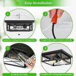 Kondras 2-Light Industrial Square Flush Mount Ceiling Light, Farmhouse Ceiling Light Fixture for Kitchen, Modern Black Close to Ceiling Light for Hallway Bedroom Balcony Porch Stairway, E26, 2-Pack