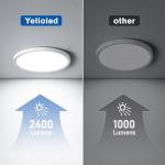YELIOLED 6 Pack 12 Inch Slim Dimmable LED Flush Mount Ceiling Light Fixtures, 24W 2640LM 3000K/4000K/5000K, House Upgrade Led Lights for Bedroom Hallway Laundry Room Rental Units, 240W Equiv., Black
