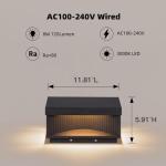 PAKEDANDUN Outdoor Post Lights, 11.81" Square Modern Column Lights with Glass Lampshade, IP54 Waterproof Pillar Light Hard Wired, 3000K Warm LED Lamp Posts Outdoor Lighting for Garden Entrance Patio