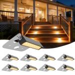 JESLED 4 Inch Retaining Wall Lights 3W LED Hardscape Lighting 12V-24V Low Voltage Step Lights 2700K Warm White Waterproof Outdoor Landscape Lighting for Patio Walls Stairs, 8Pack
