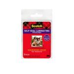 Scotch Self-Sealing Laminating Pouches, Glossy Finish, Wallet Photo Size 2 1/2 in x 3 1/2 in, 5 Pouches