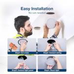 Amico 6 Pack 6 Inch 5CCT Ultra-Thin LED Recessed Ceiling Light with Junction Box, 2700K/3000K/3500K/4000K/5000K Selectable, 12W Eqv 110W 1050LM Brightness Dimmable Canless Wafer Downlight, ETL & FCC