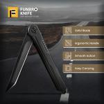 FUNBRO EDC Pocket Knife - 7CR13Mov Steel Tanto Blade, Slim Survival Knife with Clip and Liner Lock, Window Breaker for Outdoor Camping- Stocking stuffer Gifts for Men Women