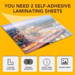 RowinsyDD 25 Pack Self Adhesive Laminating Sheets, 9 X 12 Inch, Clear Sticker Laminate Sheets Waterproof for Documents, Photos, No Machine Needed Heatless Durable