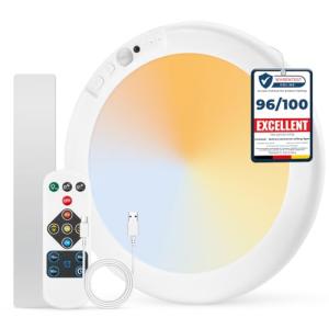 Combuh Battery Operated Shower Light Waterproof Inside, Rechargeable Motion Sensor Ceiling Lights Battery Powered with Remote, No Wiring Magnetic Cordless LED Overhead Lighting for Closet Hallway