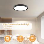 6PK 12 Inch LED Flush Mount Ceiling Light, 24W, 2520LM, 3000K/4000K/6000K CCT Selectable Super Slim Low Profile Ceiling Light, Close to Ceiling Round Flat Panel Fixture for Hallway,Bedroom,kitchen