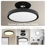 6PK 12 Inch LED Flush Mount Ceiling Light, 24W, 2520LM, 3000K/4000K/6000K CCT Selectable Super Slim Low Profile Ceiling Light, Close to Ceiling Round Flat Panel Fixture for Hallway,Bedroom,kitchen