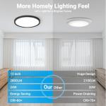 Fairdeer 2 Pack LED Flush Mount Ceiling Light,12Inch 24W,3000K/3500K/4000K/5000K/6500K 5 Color Temperatures Ceiling Light Fixture for Kitchen Porch Hallway Bedroom Bathroom and Closet,Black