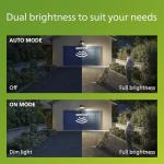 Philips Zyren UltraEfficient Solar Security Light, IP65 Weather-Resistant, 4000 Lumens, Broad Range Motion Sensor, Dusk-to-Dawn Operation, Replaceable Battery, Black, 3000K, 1 Light