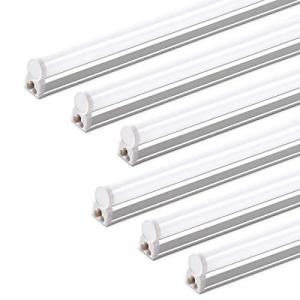 Barrina (6 Pack LED T5 Integrated Single Fixture, 4FT, 2200lm, 6500K Super Bright White, 20W Utility LED Shop Light, Ceiling and Under Cabinet Light, Corded Electric with ON/Off Switch, ETL Listed