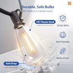 addlon 100FT LED Outdoor String Lights with Remote Waterproof Patio Lights with Shatterproof ST38 Replaceable Bulbs, Dimmable Outside Hanging Light Connectable for Porch, Backyard