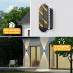 Solar Fence Lights Outdoor - 3000/4000/6000K 3 Modes, IP65 Waterproof Fence Lights Solar Powered, Up & Down Lighting Solar Wall Lights Outdoor for Backyard/Garden/Patio/Garage and Wall decor (8 pack)