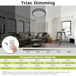 hepside 13inch Flush Mount Ceiling Light Fixture 2 Pack, Dimmable & 5CCT Ceiling Light Black, 24W 3000K 3500K 4000K 5000K 6500K Adjustable Ceiling Lamps for Bathroom Bedroom Hallway