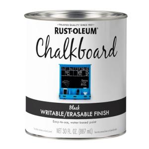 Rust-Oleum 206540 Chalkboard Brush-On Paint, 30 oz, Black