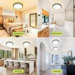 hepside 13inch Flush Mount Ceiling Light Fixture 2 Pack, Dimmable & 5CCT Ceiling Light Black, 24W 3000K 3500K 4000K 5000K 6500K Adjustable Ceiling Lamps for Bathroom Bedroom Hallway