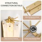 Tribesigns 13.78 Inch 2-Light Modern Brass Gold Wall Sconce with Glass Shade — Indoor Wall Light for Bedroom, Living Room, Hallway, Bathroom