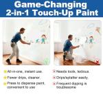 Anirun White Interior Wall Paint 6.35 oz - Small Drywall Repair Paint, Drywall Primer, for Covering Graffiti & Stains on Walls