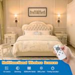 NIORSUN Battery Operated Wall Sconce Set of Two, Black Rechargeable Wall Sconces with Dimmable Detachable Bulbs and Remote, Wireless Wall Lights for Bedroom Living Room Hallway Home Decor