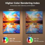 FULEN 2 Pack Picture Lights for Wall,Art Lights for Painting,Battery Operated Wall Sconce Rechargeable,LED Wall Light Cordless with Remote, Frame,Gallery,Dartboard Lights No-Drill,Black