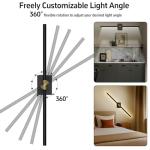 iThird Battery Operated Wall Sconces Set of 2: 10000mAh Rechargeable Wall Lights with Remote Control, 360° Rotate Wireless Wall Scone Decor for TV/Mirror Bedroom Living Room, 31.5 Inch, Black