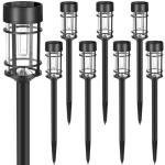 Mancra Solar Pathway Lights, 8 Pack LED Solar Lights Outdoor Waterproof, Glass Metal Garden Lighting for Yard Path Landscape Lawn Walkway Driveway, 3000K