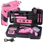 Pink 136-Piece Tool Set with Electric Screwdriver