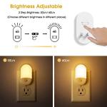 L LOHAS LED Night Lights Plug into Wall, [2 Pack] LED Dimmable Night Light with Light Sensors, 30/60LM Adjustable Brightness Nightlights, Soft White 3000K Automatic Night Light for Kid, Hallway