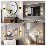 Battery Operated Wall Sconces Set of 2, 𝐔𝐩𝐠𝐫𝐚𝐝𝐞𝐝 12000mAh Rotatable Picture Lights with Remote Control, Dimmable 3000-6500K LED Rechargeable Wall Lights for Living Room Bedroom Mirror, 28.3In