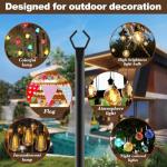 AILBTON 10Ft String Light Poles 4 Pack,Light Poles for Outside Lights,Outdoor with Fence Brackets Hanging Lights,Metal Stand Deck Patio Backyard