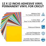 Lya Vinyl 65 Pack Permanent Vinyl, Self Adhesive Vinyl Sheets for Cutting Machine, Permanent Outdoor Sheets for Party Decoration, Sticker, DIY Mug, Car Decal
