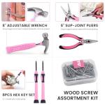Pink 136-Piece Tool Set with Electric Screwdriver