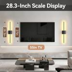 Battery Operated Wall Sconces Set of 2, 𝐔𝐩𝐠𝐫𝐚𝐝𝐞𝐝 12000mAh Rotatable Picture Lights with Remote Control, Dimmable 3000-6500K LED Rechargeable Wall Lights for Living Room Bedroom Mirror, 28.3In