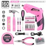 Pink 136-Piece Tool Set with Electric Screwdriver