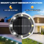 Peasur Solar Ground Lights Outdoor, 8 Pack Flat Solar Powered Disc Lights, IP68 Waterproof, Anti-Rust, Landscape Lighting for Pathway Garden Yard Lawn Walkway Landscape Driveway, Mini, Cool White