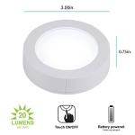 GE Wireless LED Tap-Lights, Battery Operated, 20 Lumens, Touch-Activated Puck Lights, Stick-On for Under Cabinet, Kitchen, Closet, or Garage, 2-Pack 25434