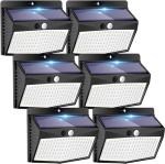 Peasur [6 Packs] Solar Lights Outdoor Motion Sensor Solar Security Lights Waterproof with 3 Lighting Modes Solar Powered Wall Lights Outside for Garden Fence Yard Deck