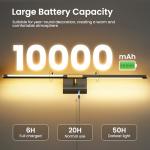 Battery Operated Wall Sconces Set of Two, 10000mAh Rechargeable Wall Lights with Remote Control, 360° Rotate Dimmable Black Gold LED Cordless Lighting for Bedroom, Living Room, Hallway, 29 Inch, 3CCT