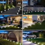 Peasur Solar Ground Lights Outdoor, 8 Pack Flat Solar Powered Disc Lights, IP68 Waterproof, Anti-Rust, Landscape Lighting for Pathway Garden Yard Lawn Walkway Landscape Driveway, Mini, Cool White